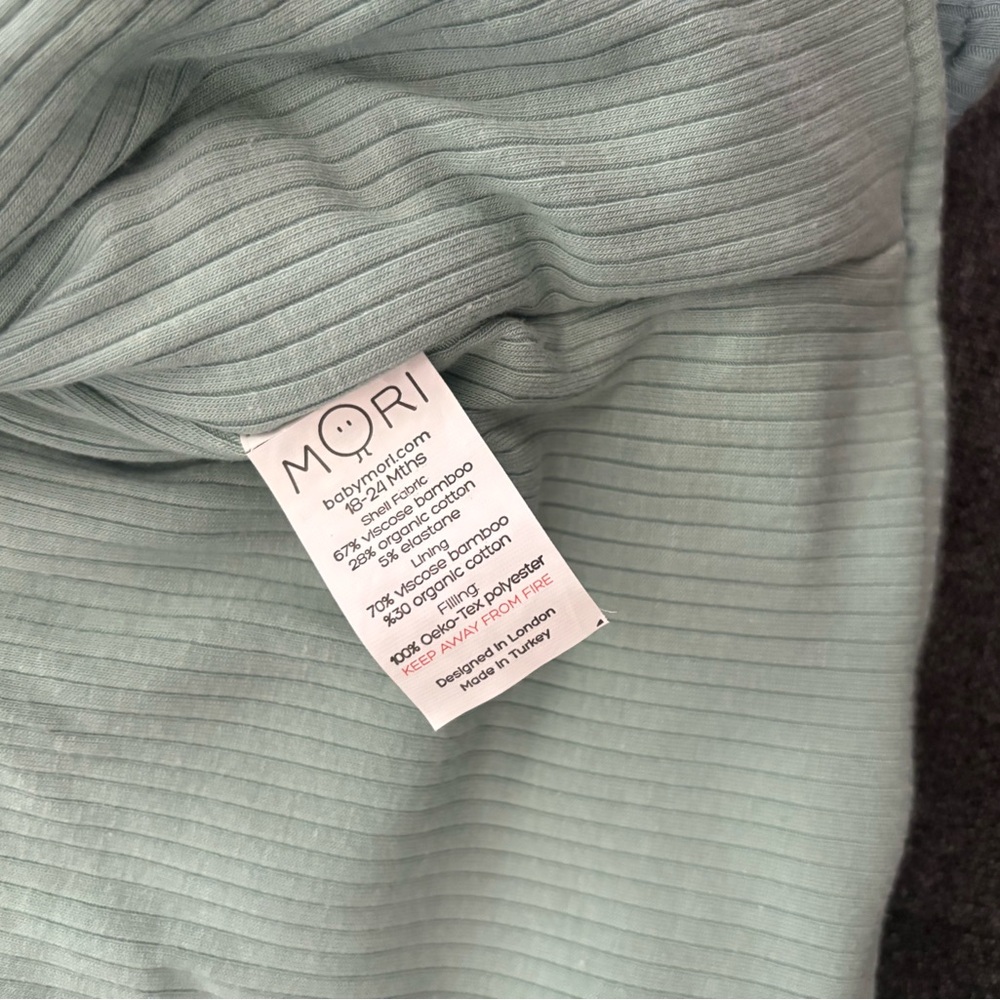 Ribbed Reversible Kids Raincoat - Sage Blue - Picture 4 of 7
